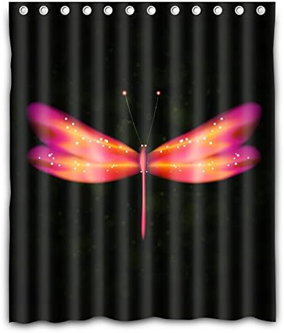 NLBH Designs Shiny abstract dragonfly Window Curtains/drape/panels/treatment Polyester Fabric Bedroom