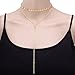 sedmart Gold-Filled Choker Metal Layered Choker Necklace with Pendant Dainty Y Necklace Double Choker Coin Tassel Necklace Gifts for Women Valentine's Day Sale