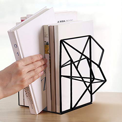 DR.DUDU Decorative Metal Bookend, Black Non Skid Book End for Home Office Decorate No Scratch for Shelves and Furniture