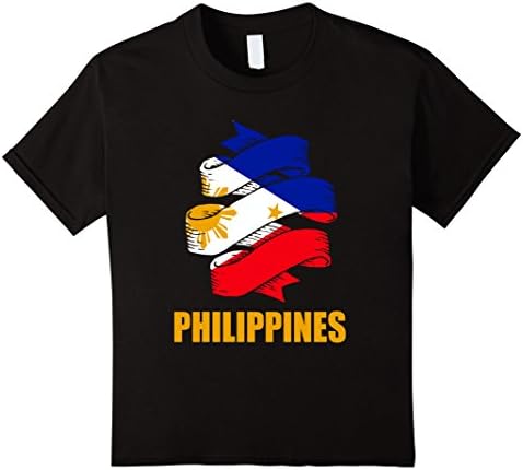 Kids Philippines Flag Gift Pride T-Shirt 12 Black