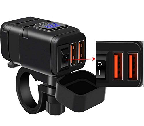 Picture of Motorcycle Charger SAE to USB Car Charger Adapter with Voltmeter, Dual ...