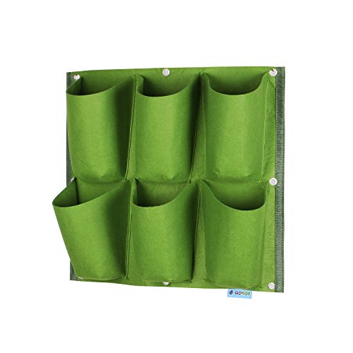 Wall Hanging Planter, Glovion Vertical Wall Mount Planter Garden Grow Bags Hanging Wall Planter 6 Pockets