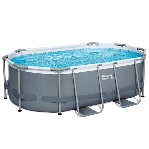 Bestway Power Steel Frame Pool Set mit Filterpumpe 305 x 200 x 84 cm, grau, oval 10