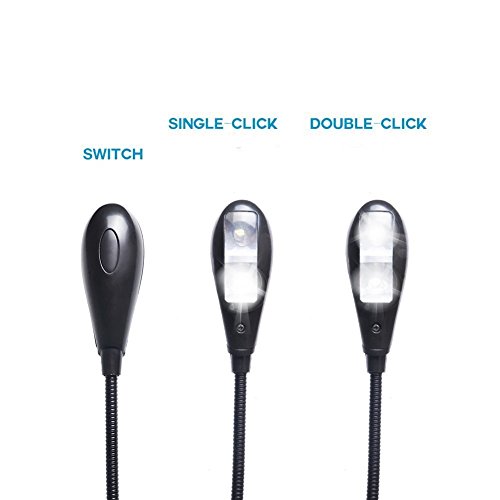 HeQiao Portable Flexible Clip on Music Stand Light LED Battery Book Lights USB Reading Night Light for Piano Readers