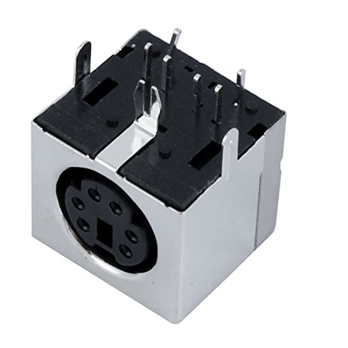 uxcell Shielded PS/2 6 Pin Mini DIN Female PCB PC Board Mount Jack Connector
