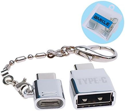 USB Type C Adaptrer Keychain to Micro USB Adapter (1pcs) + USB C to USB A Adapter (1pcs), Metal
