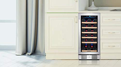 Kalamera-15-Wine-Cooler-and-Fridge-30-Bottle-Built-in-Wine-Refrigerator-For-Kitchen-or-Bar-with-Blue-Interior-Light-Temperature-Memory-Function