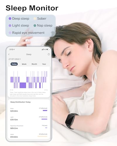 RUIMEN Smartwatch with Calls, Smart Watch Receive Call and Voice Assistant, Smartwatch Woman Man with Pedometer Blood Oxygen Waterproof IP68 100+ Sports Modes Activity Bracelet