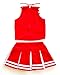 Total 2550 Little Girls' Cheerleader Cheerleading Outfit Uniform Costume Cosplay Red/White (S / 2-5)