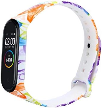 KFSO for Xiaomi Mi Band 4, Replacement Band Silica Gel Colorful Floral Print Wristband Strap Bracelet for Xiaomi Mi Band 4