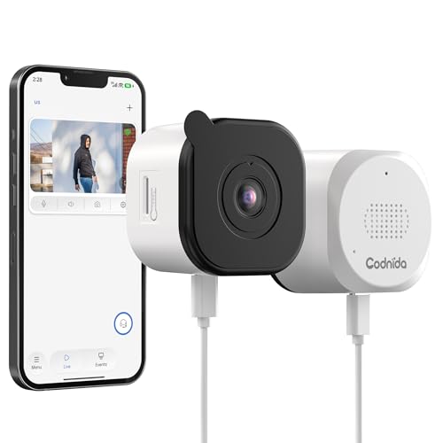 Codnida 2K Magnetic Window Camera, No Drilling, 2.4 & 5 GHz WiFi Surveillance Camera Indoor with Starlight Colour Night Vision Device, Person Detection & 24/7 Recording for Home Security