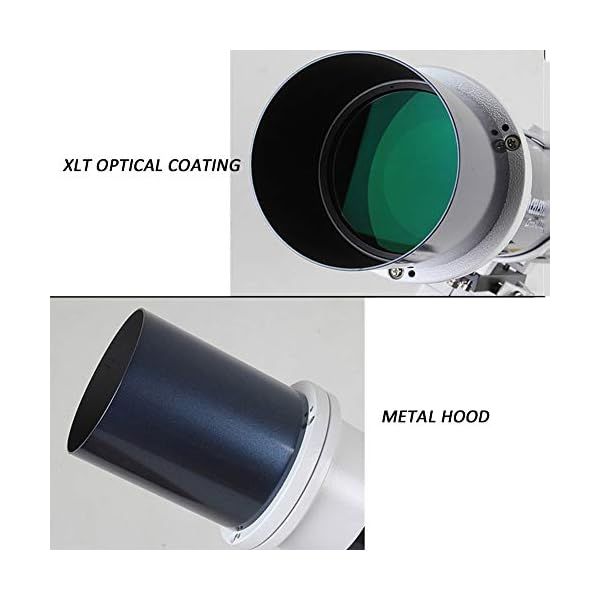 Xuebi 102mm Large Aperture - XLT Refraktor Teleskop Astronomisches LED Sucherfernrohr und Zenith Spiegel Perfekt zur… – Bild 3