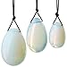rockcloud Opalite Set of 3 Drilled Yoni Eggs with String, Massage Stones for Women to Train Pelvic Muscles Kegel Exercise