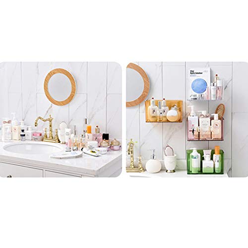 YJYdada Storage Box Rack Strong Vacuum Suction Cup Transparent Wall-Mounted for Bathroom