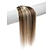 Emosa 7Pcs 70g 100% Real Full Head Remy Human Hair Clip In Extensions #4/613 Medium Brown Mixed With Light blonde Silky Soft
