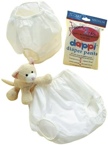 Dappi Cloth Diapers - Nylon - White - Large - 2 pk