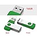 MOSDART USB2.0 16GB Flash Drive, Swivel Design with LED Indicator, Keychain Loop, FAT32 Memory Stick for Data Storage, Green(Pack of 10)