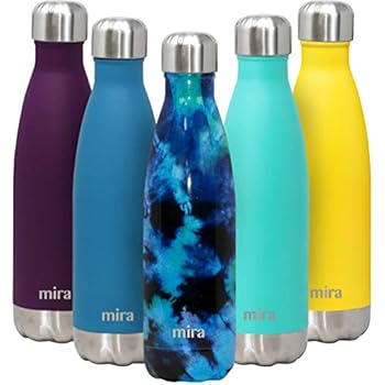 MIRA 17 Oz Stainless Steel Vacuum Insulated Water Bottle | Double Walled Cola Shape Thermos | 24 Hours Cold, 12 Hours Hot | Reusable Metal Water Bottle | Leak-Proof Sports Flask | Twilight