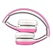 LilGadgets Connect+ Style On-Ear Kids Headphones with Microphone - SharePort Technology, SoftTouch Padding, Detachable Cable, Noise Reduction, Durable & Adjustable - Pink School Headphones for Kids