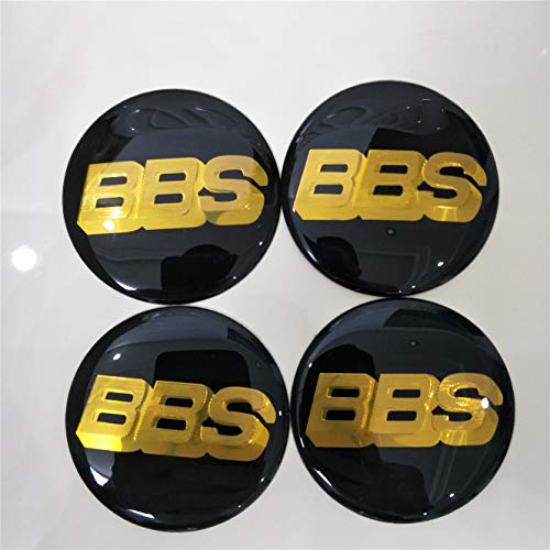Luck16888 4PCS Wheel Center Hub Caps Emblem Badge Decal Stickers for BBS Golden/Black 60mm