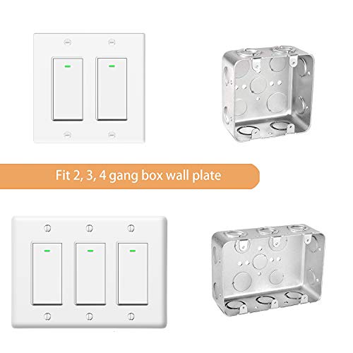 Smart Light Switch, Smart WiFi Switch No Hub Required, Phone Remote Control Wireless Decora Switch, Requires Neutral Wire, Timing Schedule, Compatible with Alexa and Google Home KULED K36 4Pack