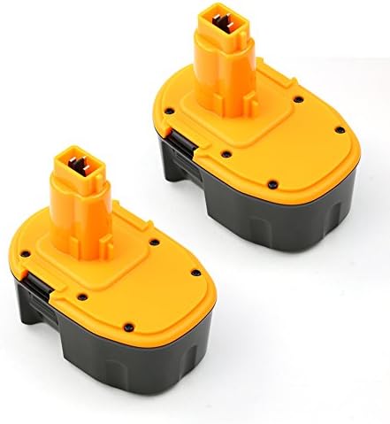[2-Pack]ForceAtt DC9091 14.4V 2.0Ah 28.8Wh Ni-CD Replacement Cordless Power Tool Battery for DEWALT XRP DE9038 DE9092 DE9094 DE9502 (Black-Yellow)