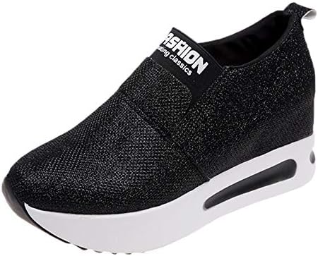 Sports Shoes, Ba Zha Women Fashion Sneakers Sports Running Hiking Thick Bottom Platform Shoes Outdoor Ladies Increased Height Mid Shoes Travel Slip-on Shoes Round Toe Shoes