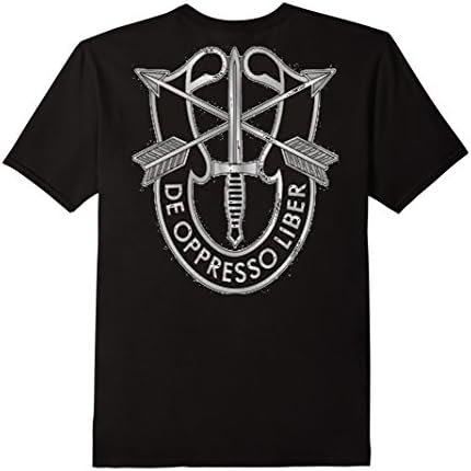 Mens Pineland Tees Special Forces Crest on back Medium Black