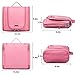 tuowan Hanging Toiletry Bag Travel Cosmetic Makeup Kit Organizer for Women Men Large (Pink (2 side pockets))