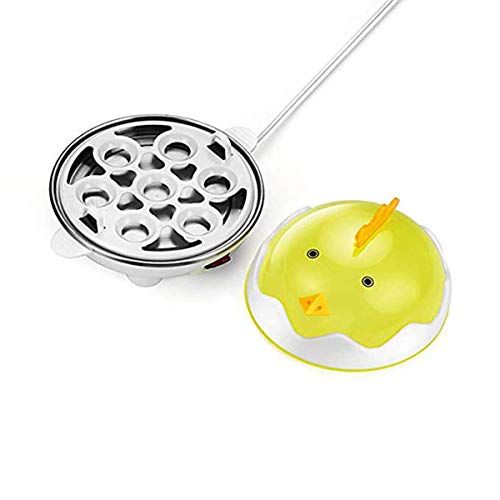 Leoyee Egg Cooker Electric Egg Poacher Egg Steamer Boiled Poached Rapid Egg Cooker with Automatic Shut Off, Soft, Medium, Hard-Boiled Egg Cooker - 7 Eggs Capacity with Water Measuring Cup (YellowWhite)