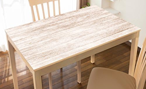 VandA Shop Peel and Stick Beautiful Tablecloth, Adhesive, Waterproof, Stain resistant, Removable (White Wood IV), for Desks, Dining, Picnic tables. Size: 55" X 35" - 140 X 90cm