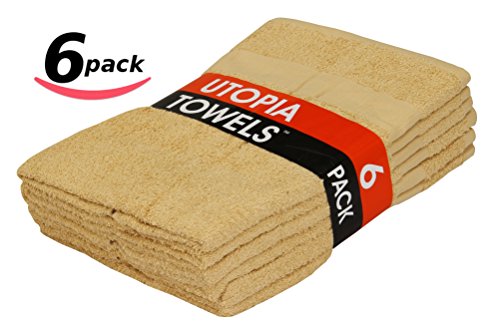 Utopia Super Soft Cotton Bath Towels, Easy Care, Ringspun Cotton for Maximum Softness and Absorbency 6-Pack - Beige (22