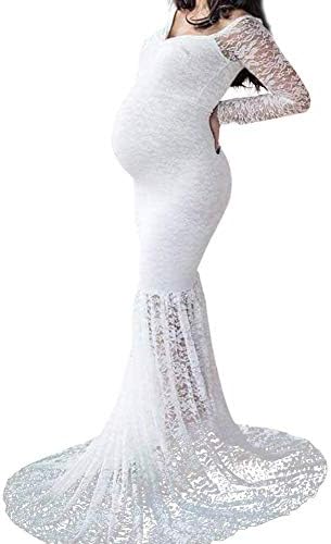 Pregnancy Dress Women Long Dresses Elegant Maternity Props Photography Clothing Mermaid Off Shoulder Beach Dress Evening Maternity Dress Lace Dress Nursing Cocktail