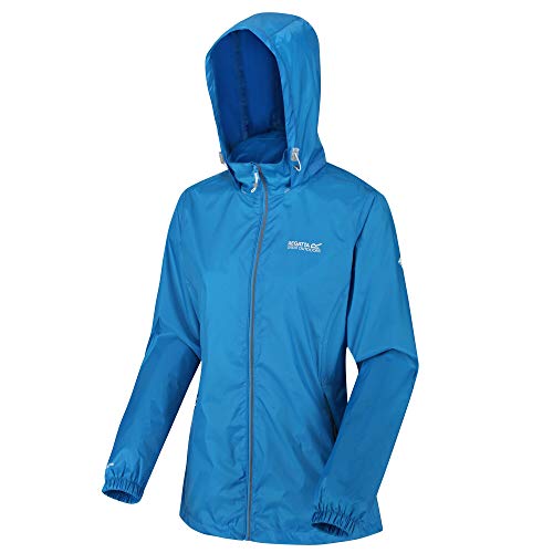 Regatta Women's Lightweight Corinne IV Jacket, Waterproof and Breathable, Lined with Mesh and Hood for Active Hiking Jackets Waterproof Shell, womens, RWW304 M0X22L, Blue Aster, 22