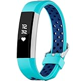 GEAK For Fitbit Alta Bands and Fitbit Alta HR Bands, Sports Replacement Accessorries Wristband with Watch Buckle,Small Teal/Blue