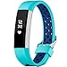 Geak Fitbit Alta Bands and Fitbit Alta HR Bands, Sports Replacement Accessory Wristband with Secure Watch Buckle,Small,Teal with Blue