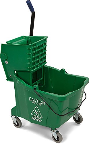 UPC 017183381147, Carlisle 3690409 Commercial Mop Bucket With Side Press Wringer, 35 Quart Capacity, Green