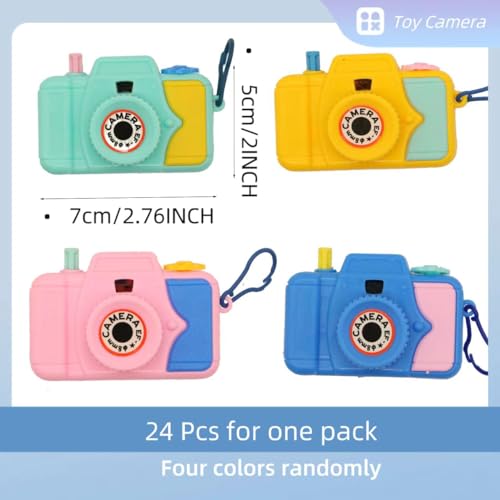 24 Pcs Camera Bulk, Camera Set Return Gifts for Birthday, Mini Plastic Party Favors, Goodie Bag Fillers, Birthday Return Gifts for Age Grade 3+, 4 Styles