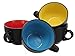 Bruntmor 24 oz Coffee Mugs Set of 4 - Oversized Black Multicolor Coffee Mugs with Handle - Ideal for Coffee, Tea, or Soup - Durable, Microwave and Dishwasher Safe Ceramic Cup for Hot or Cold Beverages