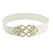 Lady Metal Interlock Buckle Elastic Waist Cinch Belt Band