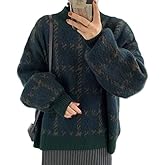 Grunge Clothes Grandpa Sweaters Vintage Aesthetic Baggy Dark Academia Clothing Plaid Striped Preppy Pullovers 2025