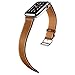 iBazal Compatible with Apple Watch Band 42mm 44mm 45mm 49mm Genuine Leather Strap Replacement for iWatch Apple Watch Series Ultra 8 7 6 5 4 3 2 1 SE Women Men - Classic Brown 42/44/45/49