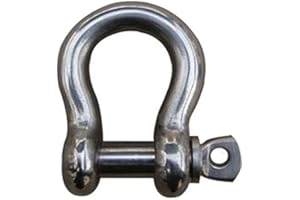 MarineNow US Type 316 Stainless Steel Bow Shackle with Over Size Screw Pin for Anchor, Towing, Off Road Recovery