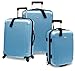 Traveler's Choice Freedom Lightweight Hardshell Rolling Luggage, Arctic Blue, 3-Piece Set