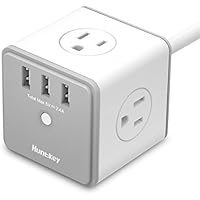Huntkey 4 Outlets Surge Protector with 3 USB Ports (5V 2.4A with Smart IC Technology), 5-Foot Heavy Duty Extension Cord, SMC407