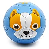 PP PICADOR Toddler Soccer Ball Toy Cute Cartoon TPU Soccer Toy Gift with Pump (Blue Dog, Size 1)