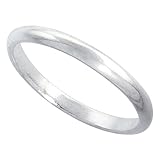 Sterling Silver 2 mm Thin High Dome Wedding Band Toe Ring Thumb Ring