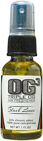 Triple OG Super Concentrated Car Air Freshener - Room Spray - Toilet Spray - 1 oz Travel Size - Black Linen