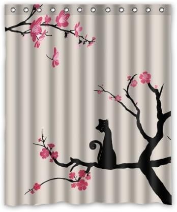 Honey Day House Cherry Blossom Waterproof Shower Curtain 60x72 Gift Choice