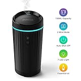 dodocool Car Diffusers Essential Oil, Air Refresher Ultrasonic Aromatherapy Diffuser for Essential Oils Portable Car Diffuser Two Mode Mist Cool Humidifier with 7 Color LED Lights, Waterless Auto Shut